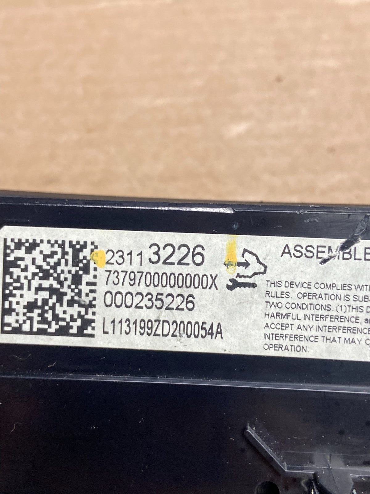 2014 to 2017 Chevrolet Impala Center Climate Control A/C Heater AF2503 DG5