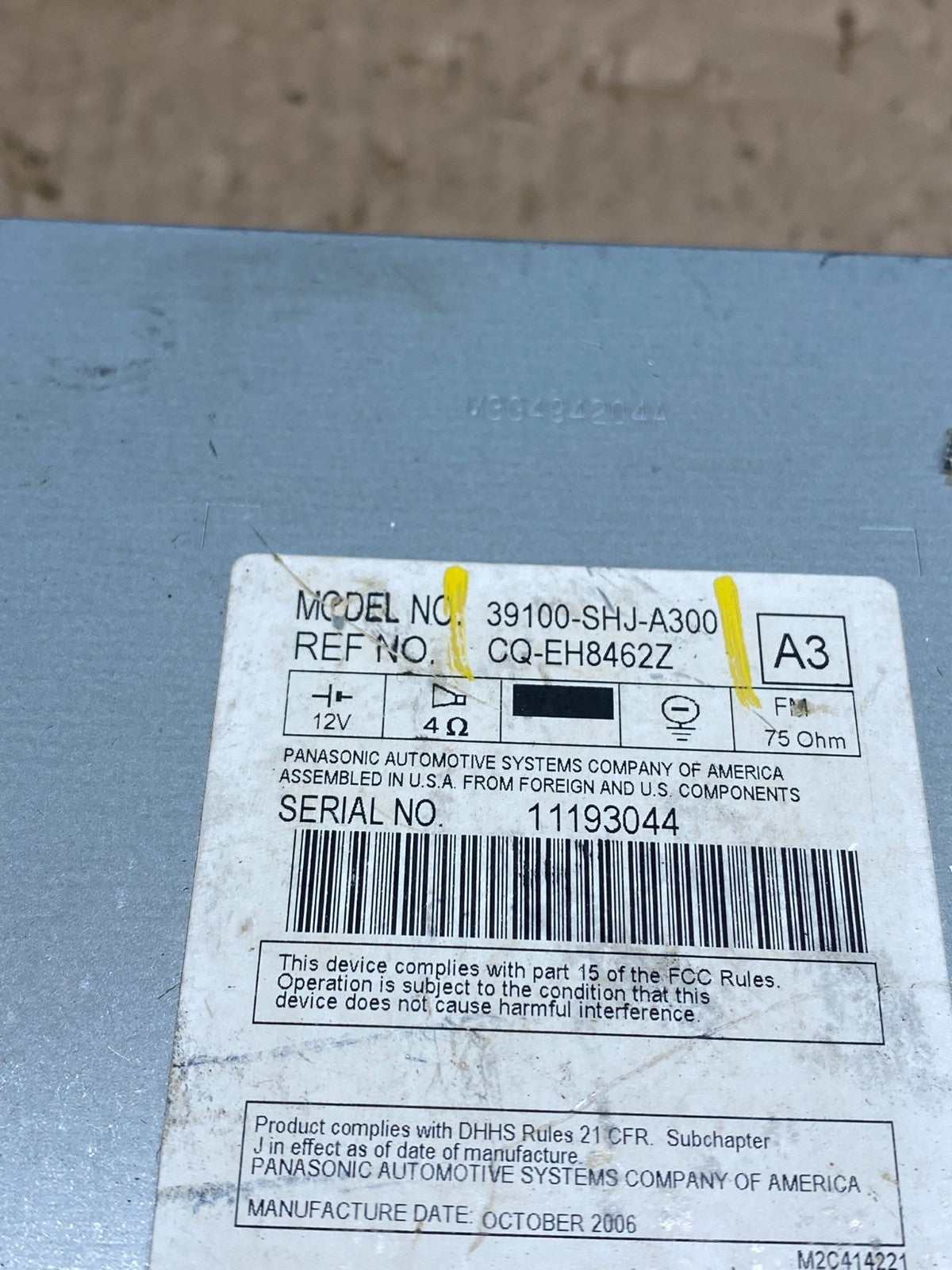 2005 to 2010 Honda Odyssey Am Fm Cd Player Radio Receiver t6393 DG5