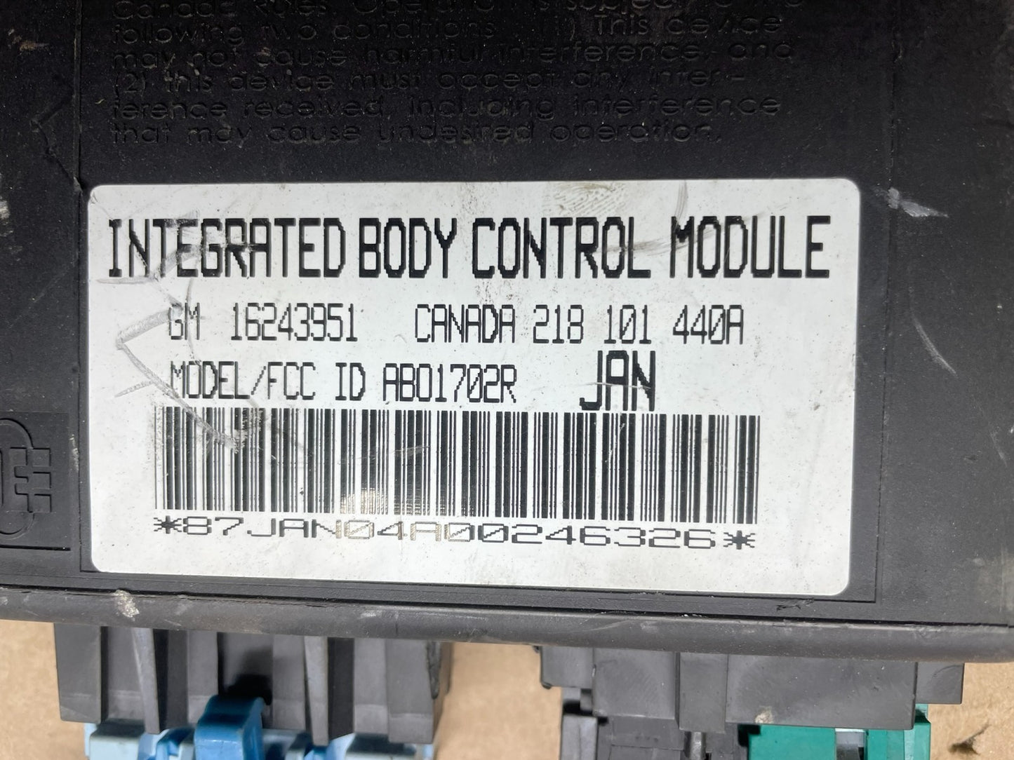 1996 Chevrolet Camaro Body Control BCM Module OEM p7563 DG2