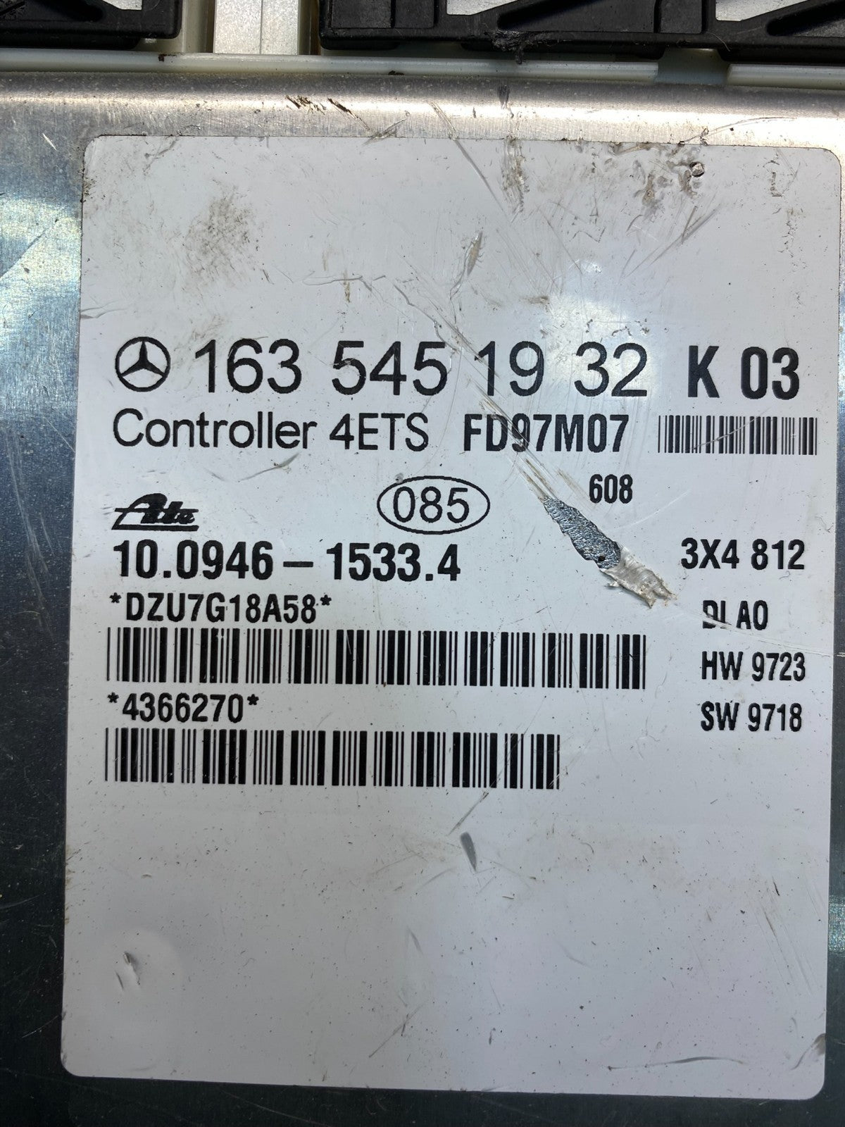 1998 2003 Mercedes Benz ML320 ML430 ABS EBS Control Module AB3827 DG2