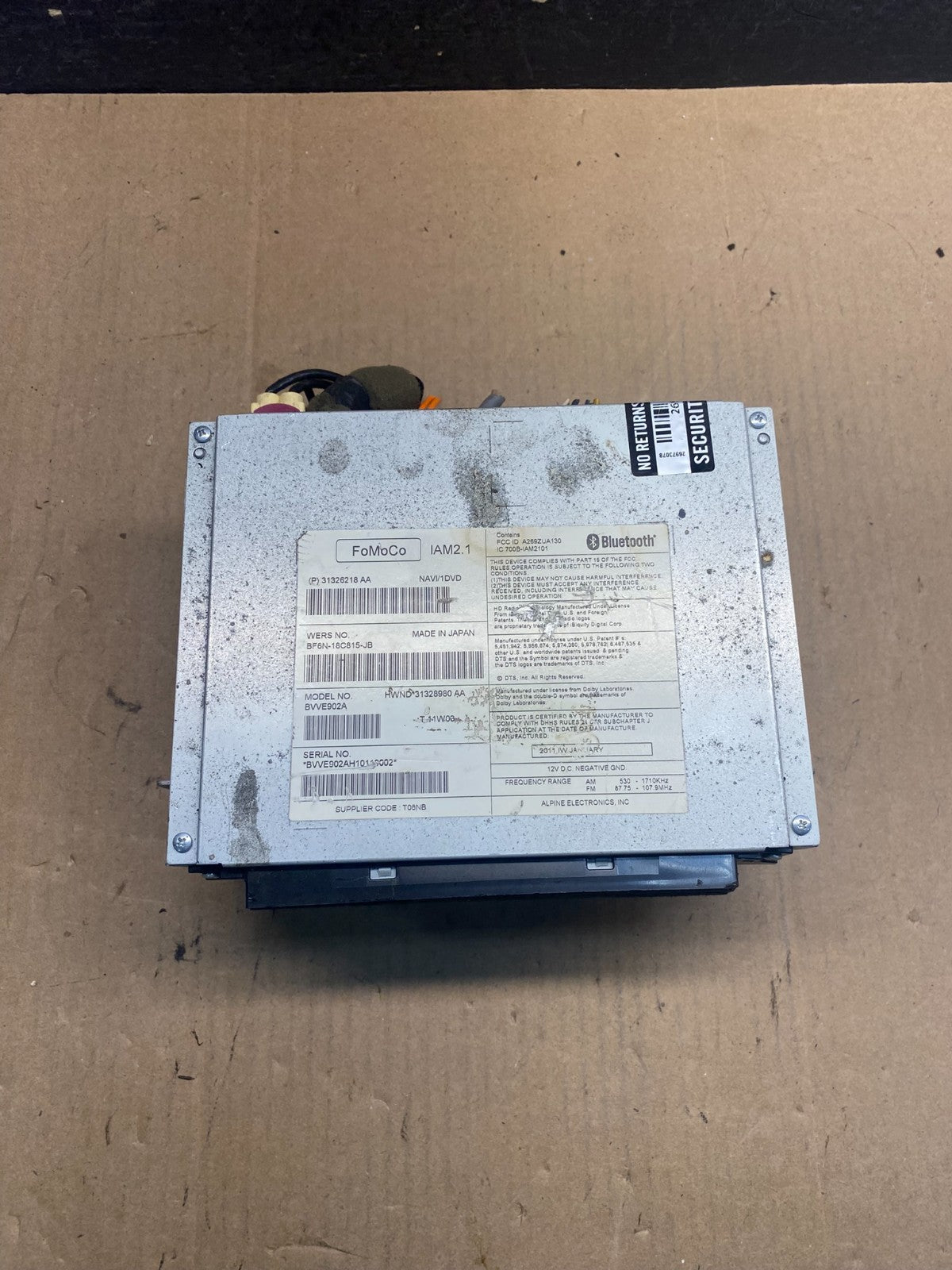 2010 to 2012 Jaguar XJ XJL Radio GPS Information Receiver AE7714 DG3