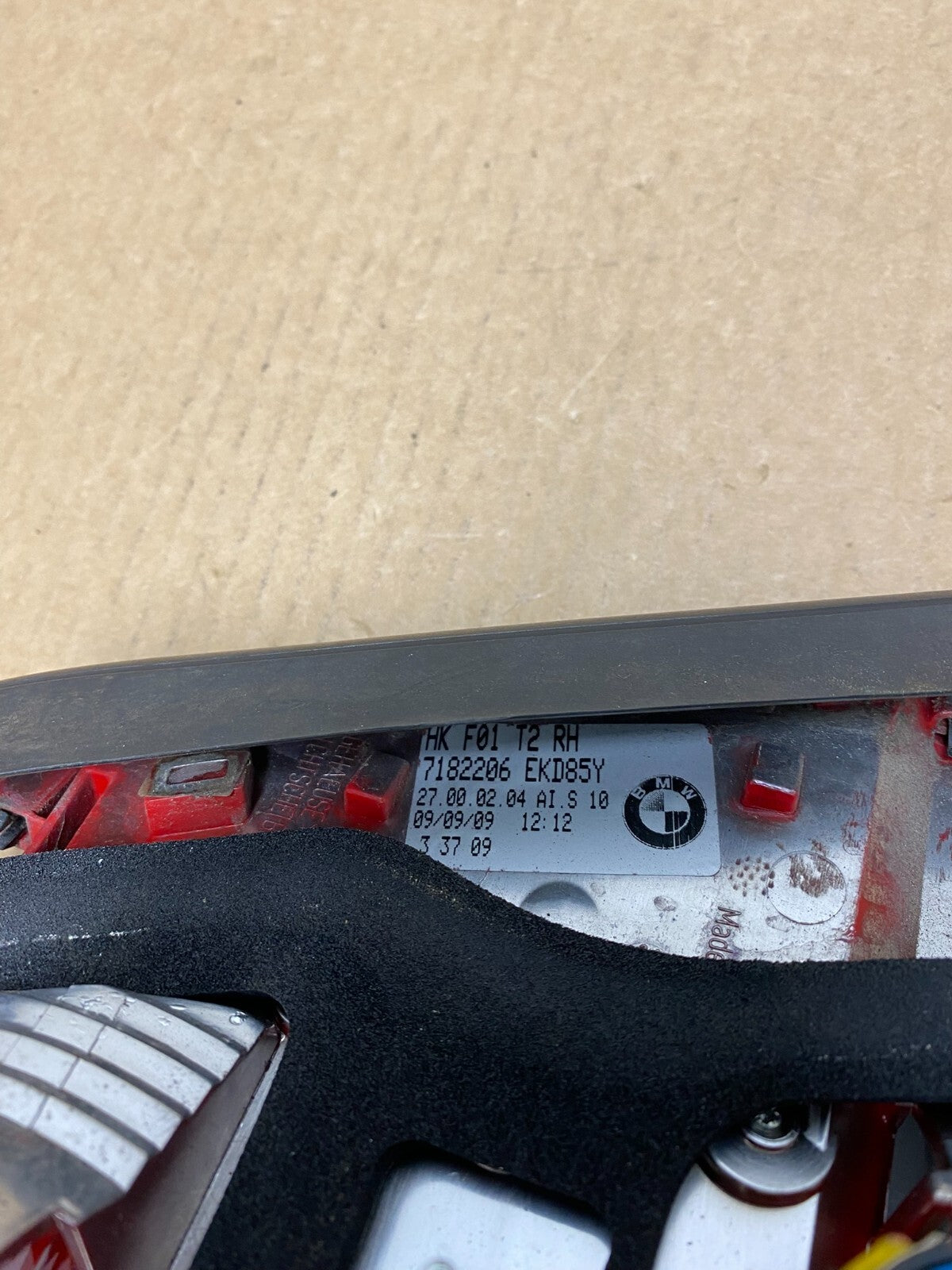 2009 - 2012 Bmw 7-Series F01 F02 750i Right Passenger Inner Tail Light O6744 DW8