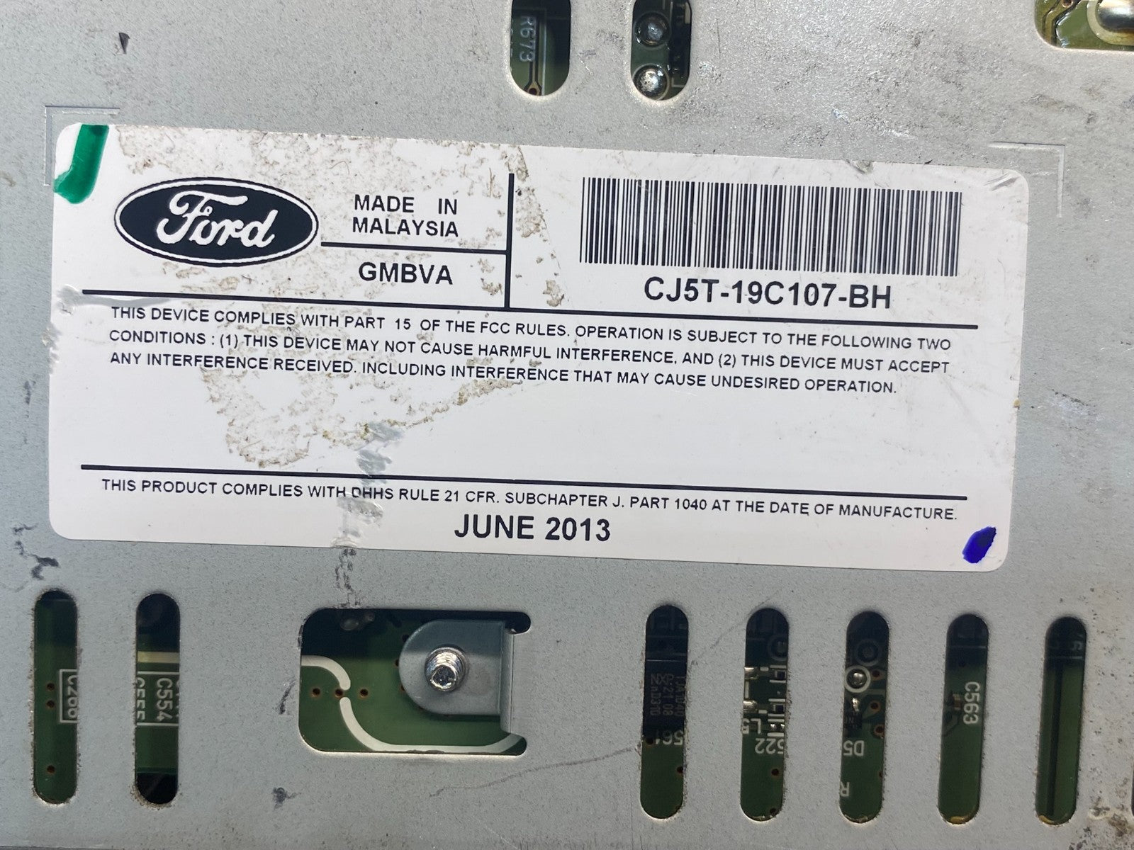 2013 2014 2015 Ford Escape Radio Receiver ID CJ5T-19C107-BH AF3848 DW6