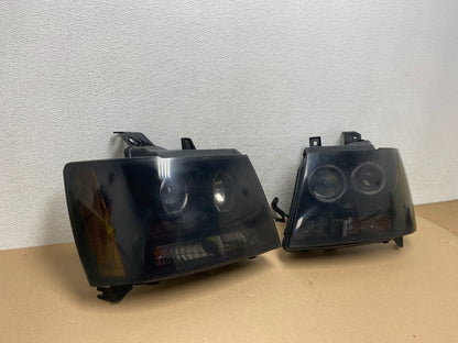 2007 to 2013 Chevrolet Suburban Tahoe Left+Right Set Black Headlights AE7137 DG2