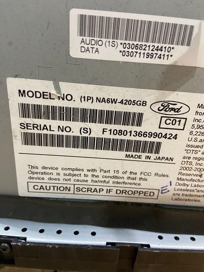 2010 - 2013 Ford Edge AM FM Radio Stereo Screen Display CD Player Oem y7530  DG6